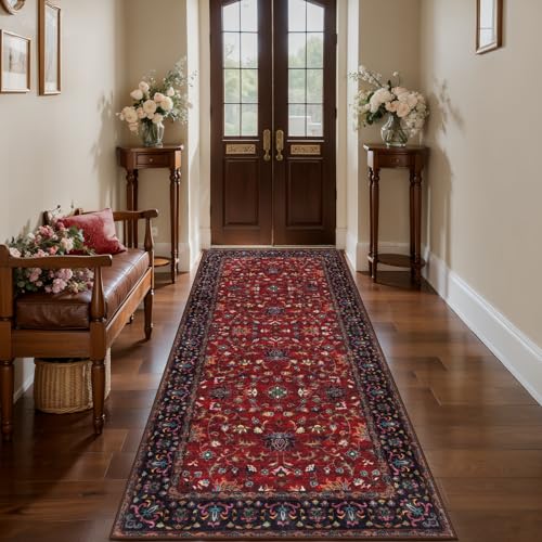 Image of Tangsoo 2x6 Washable Runner Rug for Hallways, Oriental Non Slip Rug Runners