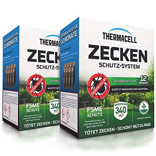 Preisvergleich Produktbild Thermacell Zeckenschutzsystem 16er Pack - Zeckenschutz Doppelpack - inklusive Rasch Mückenfreipapier