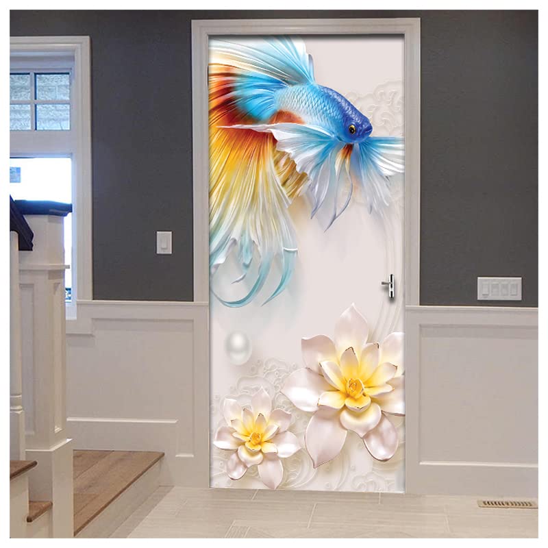 Creative Print Solution Multi Fish Design Door Sticker Wallpaper for Door, Almirah, Table, Ac, Fridge Size 30x78 inch (B09RWZMQFD) Amazon Price History, Amazon Price Tracker