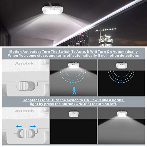 ANOTEK Battery Powered LED Ceiling Light Motion Sensor Light, Battery Operated Indoor Sensor Closet Light for Stair Hallway Shed Laundry Daylight Auto On/Off - Image 5