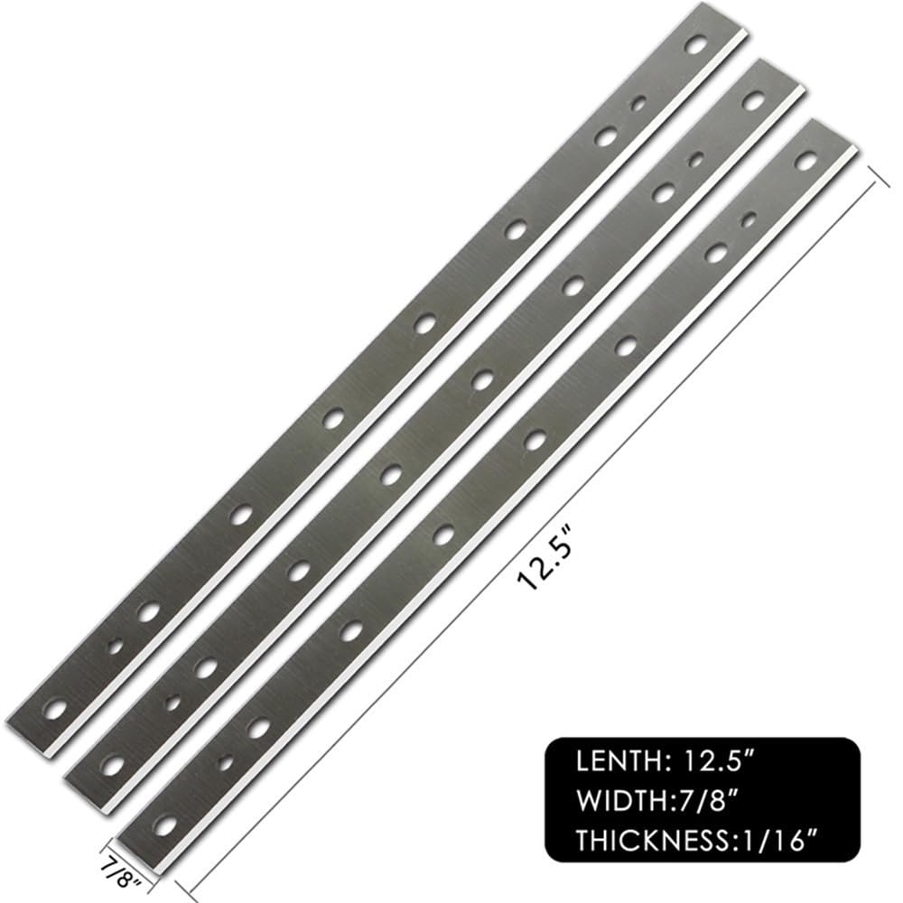 3 Piezas Cuchillas Tratadas Térmicamente 12.5Inch Para Dw734 7342 | Cuchillas de cepilladora HSS de repuesto, 320x22.3x1.6mm