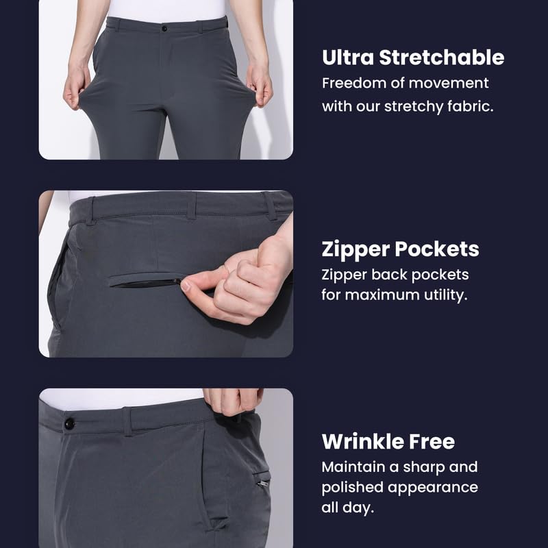 Image of BLUE TYGA Ultimate Office Joggers for Men | Wrinkle Free & Lightweight Joggers for Men | Ultra-Stretchable Pants for Office & Parties
