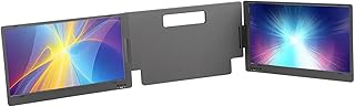 Jopwkuin Tela dupla para laptop, HDR IPS flexível de 14 polegadas, multitarefa, ângulo de visão de 178 graus, monitor portátil triplo FHD 1080P para laptops de 15,6 polegadas (#1)