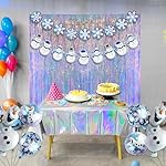 Iridescent Party Streamers Backdrop - GREATRIL Neon Transparent Holographic Tinsel Foil Fringe Curtain for Mermaid/Frozen/Sea/Euphoria/ERAS Party Theme Decorations 3.2ft x 6.5ft 2 PCS - Image 3