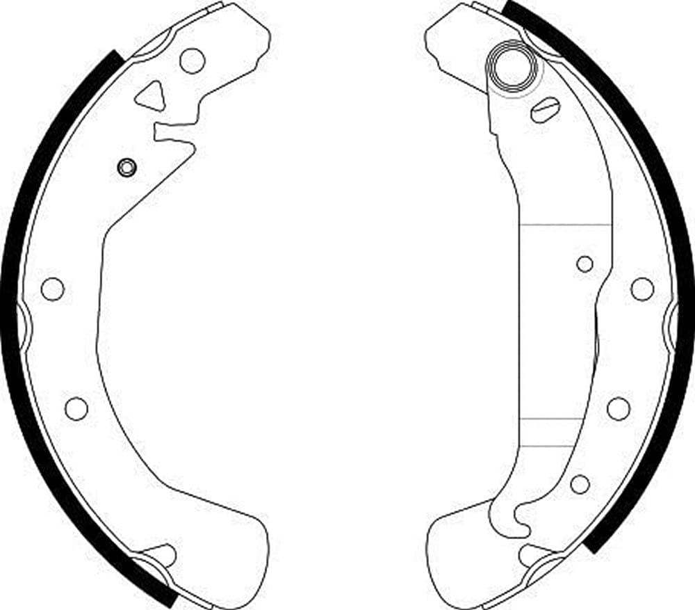 HELLA Brake Shoe Set Rear With Handbrake Lever Fits Ford Focus 8DB 355 002-921