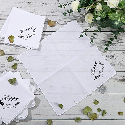 Newwiee HANDKERCHIEFS 50 Pcs Wedding Handkerchief Wedding Gifts Happy Tears Handkerchief thumb #4