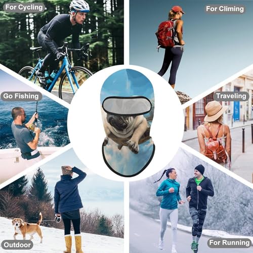 Balaclava para Hombre y Mujer, Máscara de Esquí Divertida en Diseño de Tortuga y Perro, Cubierta Facial Completa para Ciclismo miniatura 6