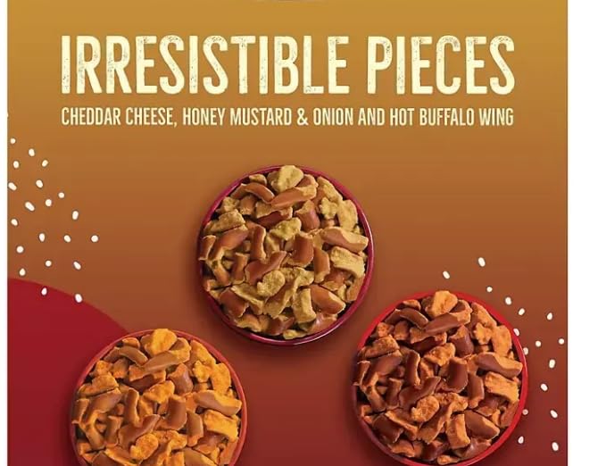 Pretzel Pieces Variety Pack, Honey Mustard & Onion, spicy Hot Buffalo Wing, super cheesy Cheddar 2.25 oz, 20 Count (1 Pack)