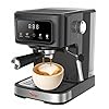 Sirge Macchina Caffè Espresso 20 Bar Digitale 3 Filtri | Cappuccino, Cialde ESE44 e Macinato, Display AutoStop