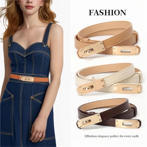 Decorative Fashion Dress Accessories, High-End Versatile Belt, Women's Waist Accessory, Lock Buckle, Thin Belt2
