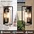 AMUMO Craly 14" H Outdoor Wall Sconce, Outdoor Lantern Exterior Waterproof with Clear Seeded Glass Shade, Anti-Rust, Black, Porch Lights Fixtures for Patio Front Door Entryway 2 Pack