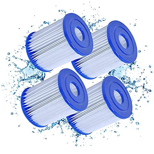 Mscomft For Bestway Size I Filter Cartridge for Pools for Bestway Swimming Pool Easy Set Filter Cartridge Replacement (4 PCS)