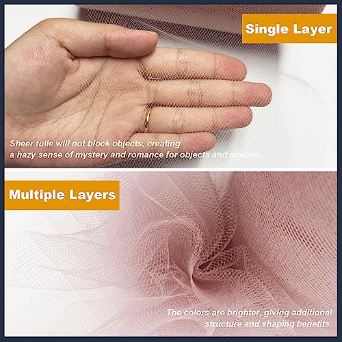 Tulle Fabric Rolls 6 Inch By 100 Yards (300 Ft) Tulle Ribbon Netting Spool For Tutu Skirt Wedding Baby Shower Birthday Party Decorations Gift Wrapping Diy Crafts, 28 Colors (Dusty Rose) #TOP3