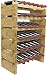 Sorbus 6-Tier Stackable Bamboo Wine Rack- Classic Style Wine Racks for Bottles- Perfect for Bar, Wine Cellar, Basement, Cabinet, Pantry, etc.- Holds 36 Bottles (6-Tier, Natural)
