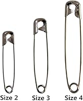 Vista 4 de 60 pines de seguridad grandes, duraderos, resistentes al óxido, acero niquelado tamaño 4, 2.2 pulgadas/2.165 in