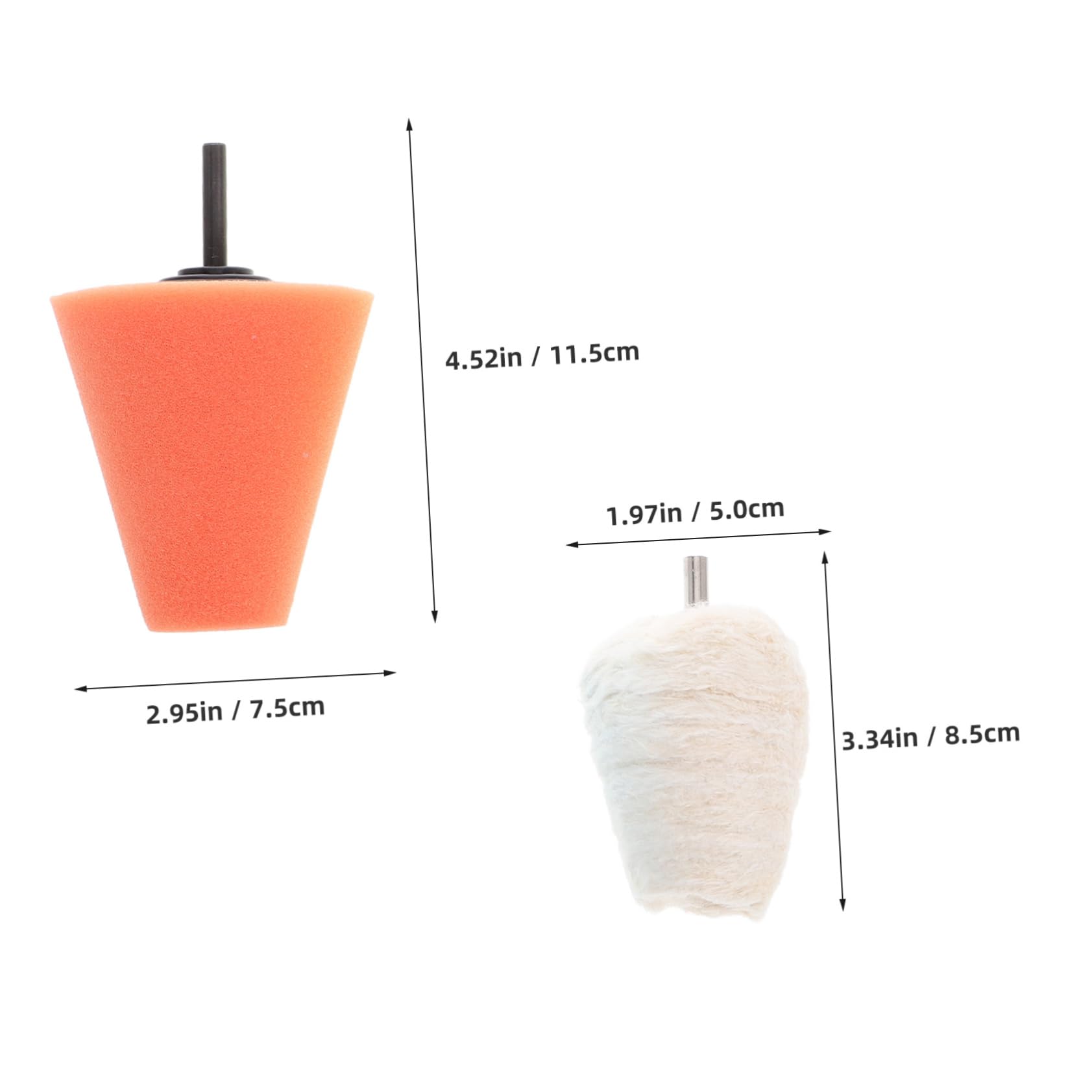 Cabilock 4pcs Wheel Polishing Kit Durable Sponge Buffing Cone for Car Hub Shine Restoration Easy to Use Car Wheel Care Compatible with Various Models