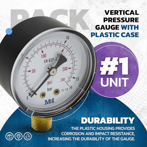 DOJA Barcelona | Wasserdruck Manometer | 1/4 | 0-10 bar | CL 1,6 | Wasserdruckmesser | Wasserdruck Messgerät Überwachung von Trinkwassersystemen, Heizung, Bewässerung, Pumpen, etc.