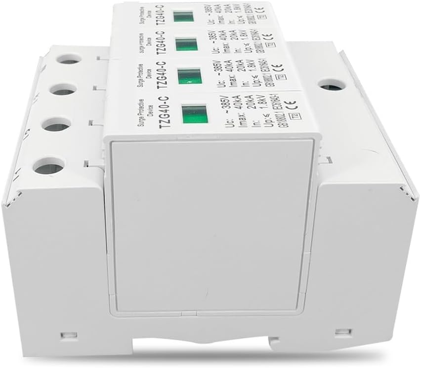AC SPD 4P 3P+N 10-20KA 20-40KA 30-60KA 275V 385V House Surge Protector Protective Low-Voltage Arrester Device(420V,20-40KA)