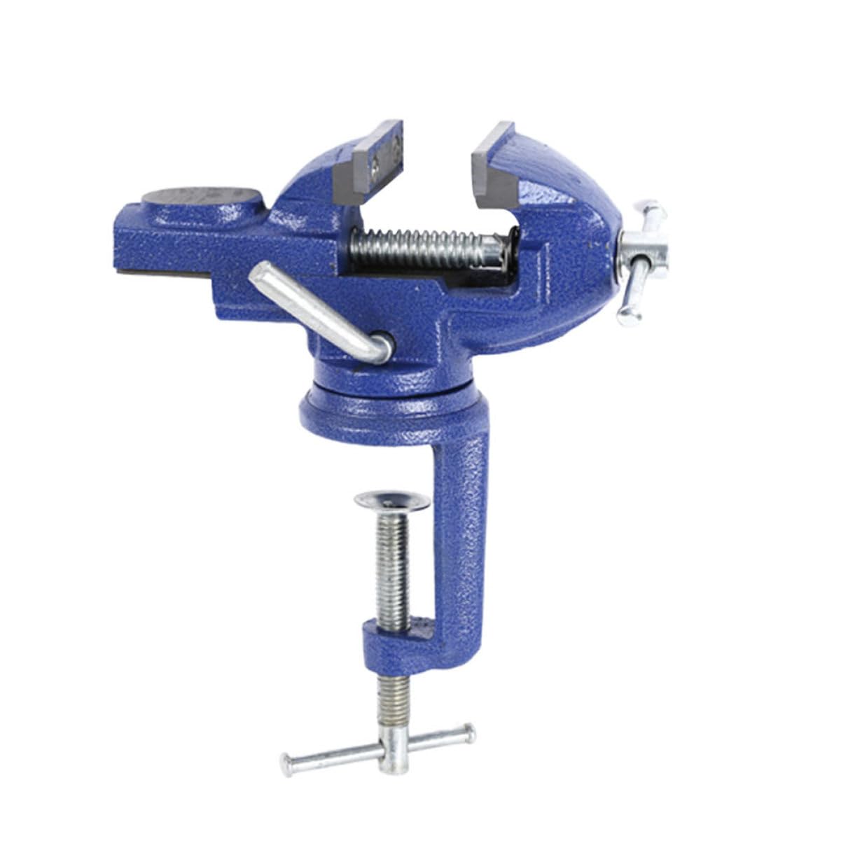 Étau de Table Pivotant à 360 Degrés, Bleu, Acier, Serrage