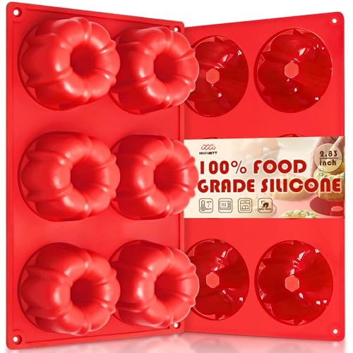 Image of HKNMTT 2Pcs Mini Fluted Cake Pans 6-Cavity Non Stick Buntz Pan BPA Free