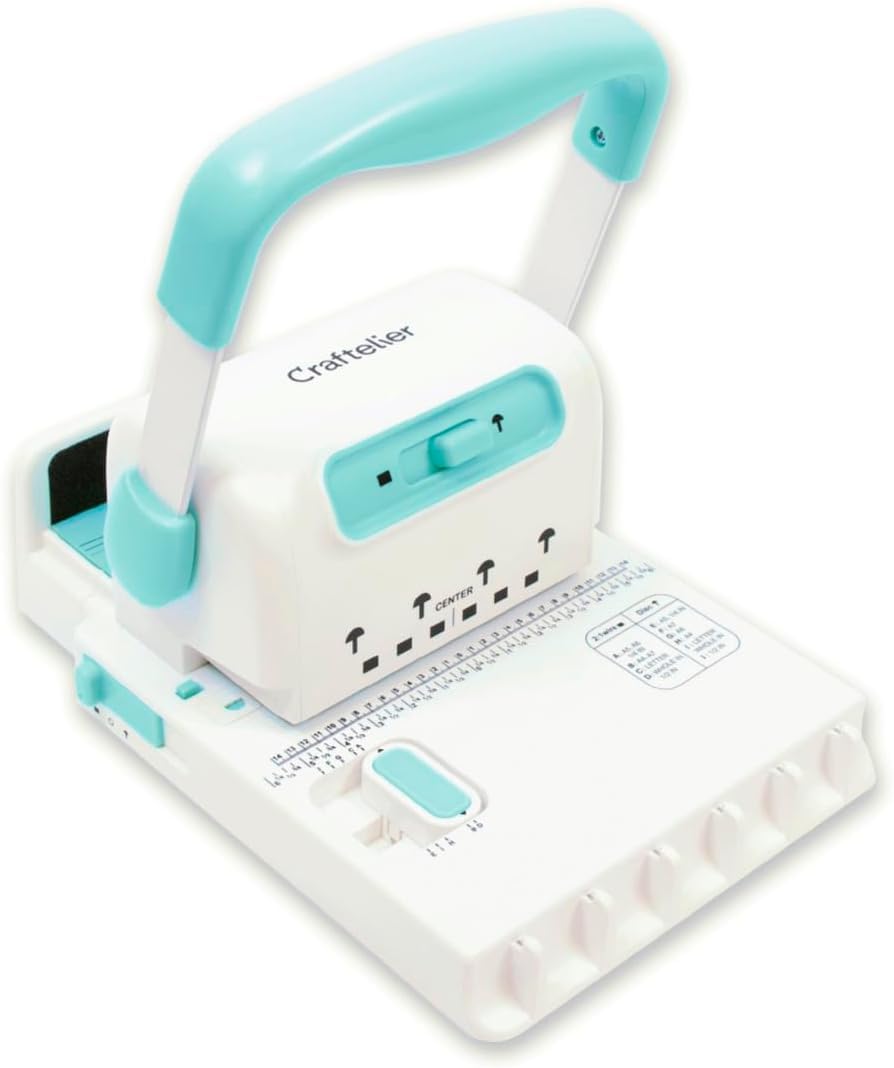 Craftelier Mini relieuse Minty Duo Binding Machine 1 pouce anneaux disques 23,5 x 16 x 21 cm