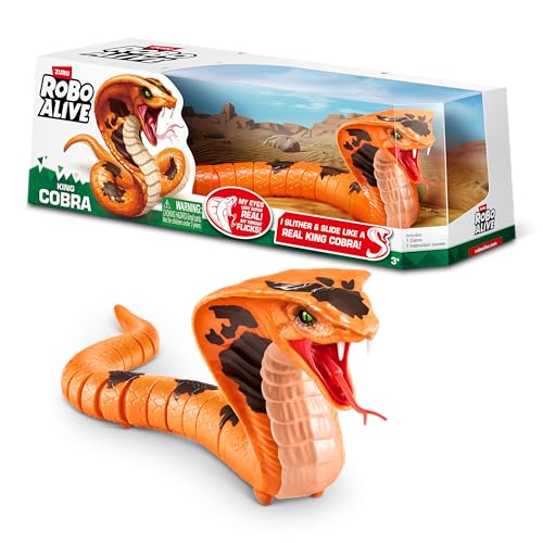 ROBO ALIVE King Cobra de ZURU, brinquedo robótico a pilhas com movimento de serpente, traços de cobra realistas