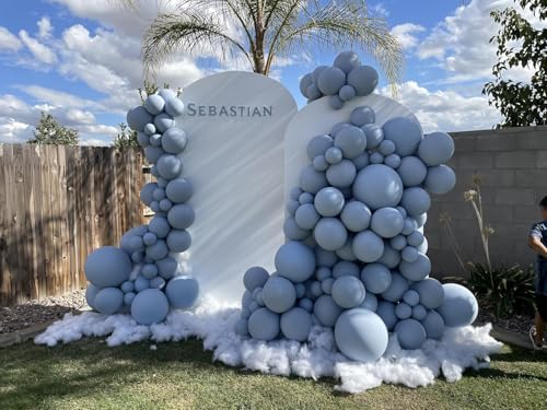 Image of Dusty Blue Balloons Arch Haze Blue Balloons Garland Mist Aqua Fog Balloon Different Sizes 5 10 12 18inch Helium Latex Balloon Boho Birthday Party Decoration Wedding Baby Shower Bachelorette Graduation