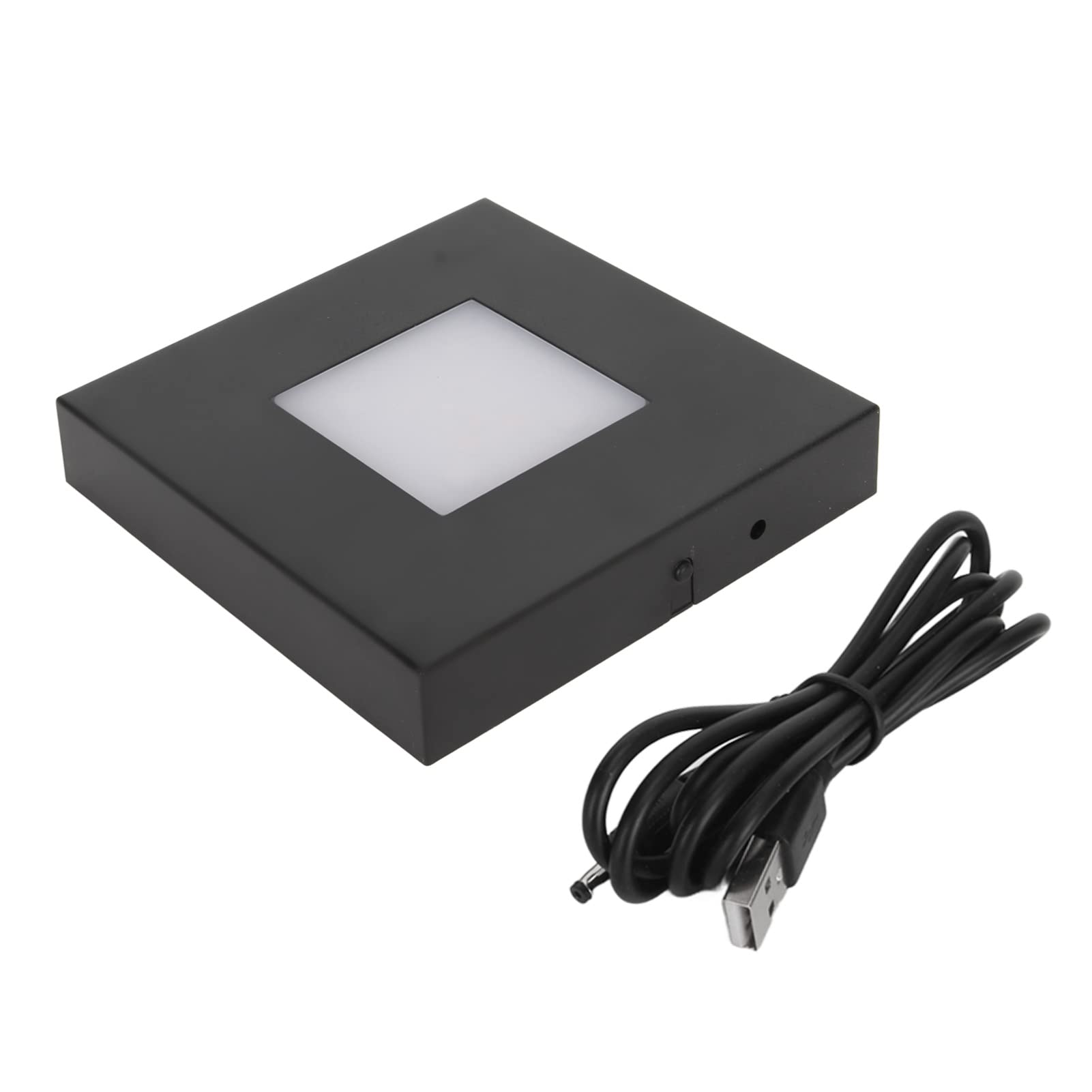 Light Display Base ABS Luminous LED Lamp Display Plate Multiple Modes Rectangle Display Stand with USB Cable for Cups Crystals Glass and Art Crafts