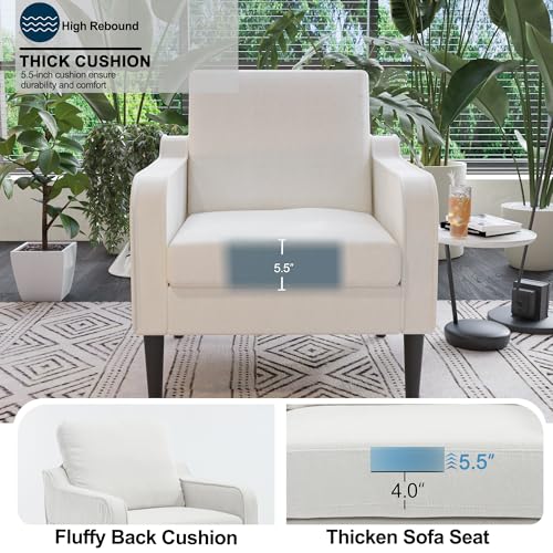 Sillón Plegable Chenille Crema miniatura 4