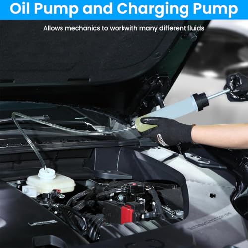 Image of STHIRA Oil Extractor Kit, Syringe-Style Oil Fluid Transfer Pump, 200cc Capacity, Manual Suction Syringe Pump Hand Transfer Pump for Refilling Brake Fluid, Power Steering Fluid, or Transmission Oil