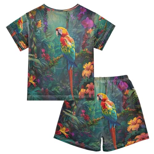 senya Short Sleeve Pajamas Sets Summer Cotton Sleepwear Parrot on Branch2