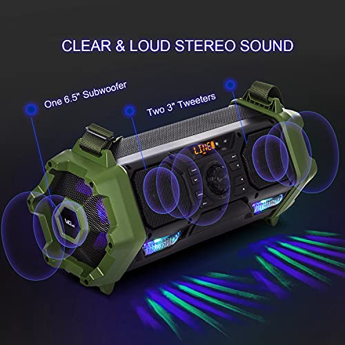 Karaoke Machine for Adults & Kids, VeGue Portable Karaoke Bluetooth PA System with Wireless Microphone, LED Light, 6.5 inch Subwoofer for Karaoke, Party, Performance(VS-6633