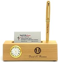 Vista 6 de Tarjetero personalizado de palisandro sólido con reloj y bolígrafo para hombres BUS-MP-Bankers