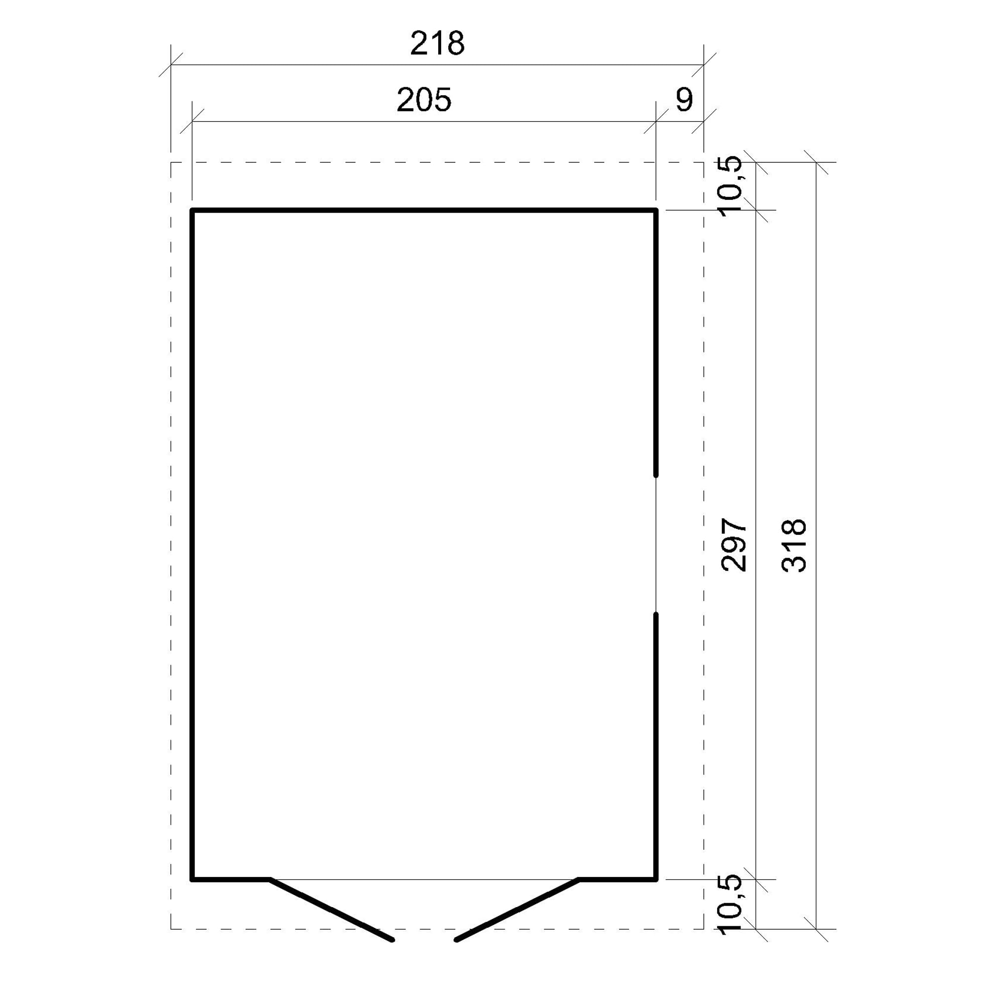 Abri de Jardin en Bois Naturel(avec paroi latérale) avec Les PLANCHERS IMPRÉGNÉ- Stockage extérieur avec fenêtres- H244x218x318 cm/6 m2 - Atelier Rangement Outils et vélos- TIMBELA M339A+M339G