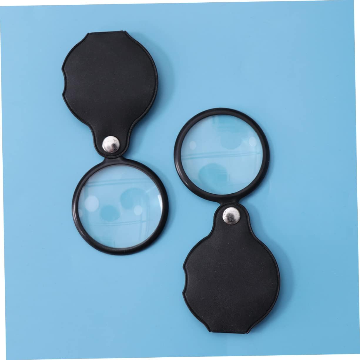 8Pcs Folding Magnifier Loupe with Protective Case Diameter Pocket Magnifier for Reading Inspection and Hobbies for Jewelry Maps and Crafts