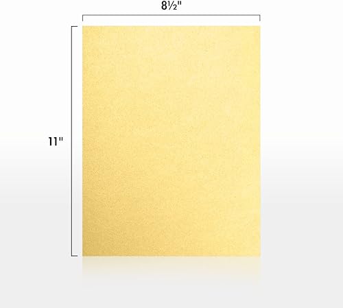 Miniatura 2 de 81211-C-40-50 Resma de 50 cartulinas color dorado metalizado de 8 12 x 11 pulgadas Ideal para hacer tarjetas personales tarjetas de felicitación con