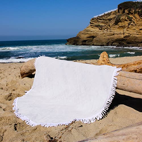 Comfort Her Zon Round Beach Towel Lemon Blue Baroque Leaves Mediterranean Pattern Outdoor Picnic Mat Quick Drying Beach Blanket For Pool Camping Travel Hiking - 59 Inches #TOP3