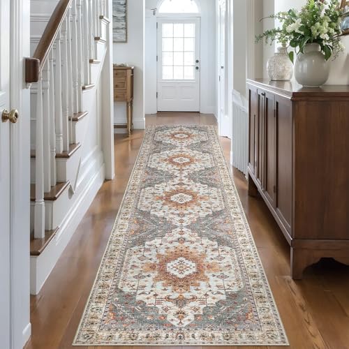 Image of Tangsoo Oriental 2.6x10 Hallway Runner Rugs, Washable Non Slip Rug Runners