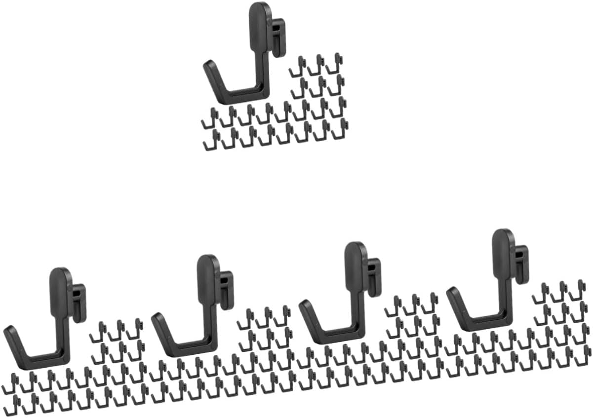 Amosfun 5sets Pegboard Hooks J Shape Hook for Organizing Tools Sturdy Pegboard Accessories for Garage Kitchen Office Shop Display 30pcs*5