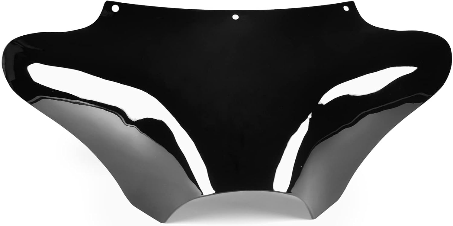 Motorcycle Batwing Windshield Headlight Fairing Compatible with Honda, Yamaha, Kawasaki, Victory and Suzuki Motorcycles, Black, 17" Tall (Compatible with Memphis Shades Trigger Lock Mounting Kits)