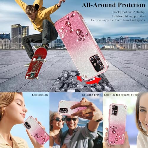 Coque transparente à paillettes pour Samsung A71 5g silicone rose - 5