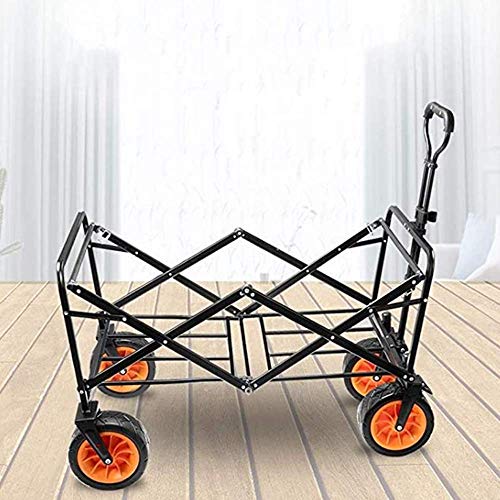 Carro plegable de mano para exteriores, carro de jardín con 4 ruedas, tela impermeable, para camping, pesca, jardinería y actividades al aire libre miniatura 3
