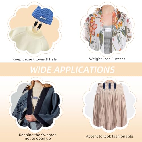 Image of 6 Pieces Dress Clips Back Cinch Set,5.5inch Scarf,Sweater,Clothes,Shawl,Retro Cardigan Collar,Travel Hat,Dress Shirt Brooch Clip for Women Girl Decor