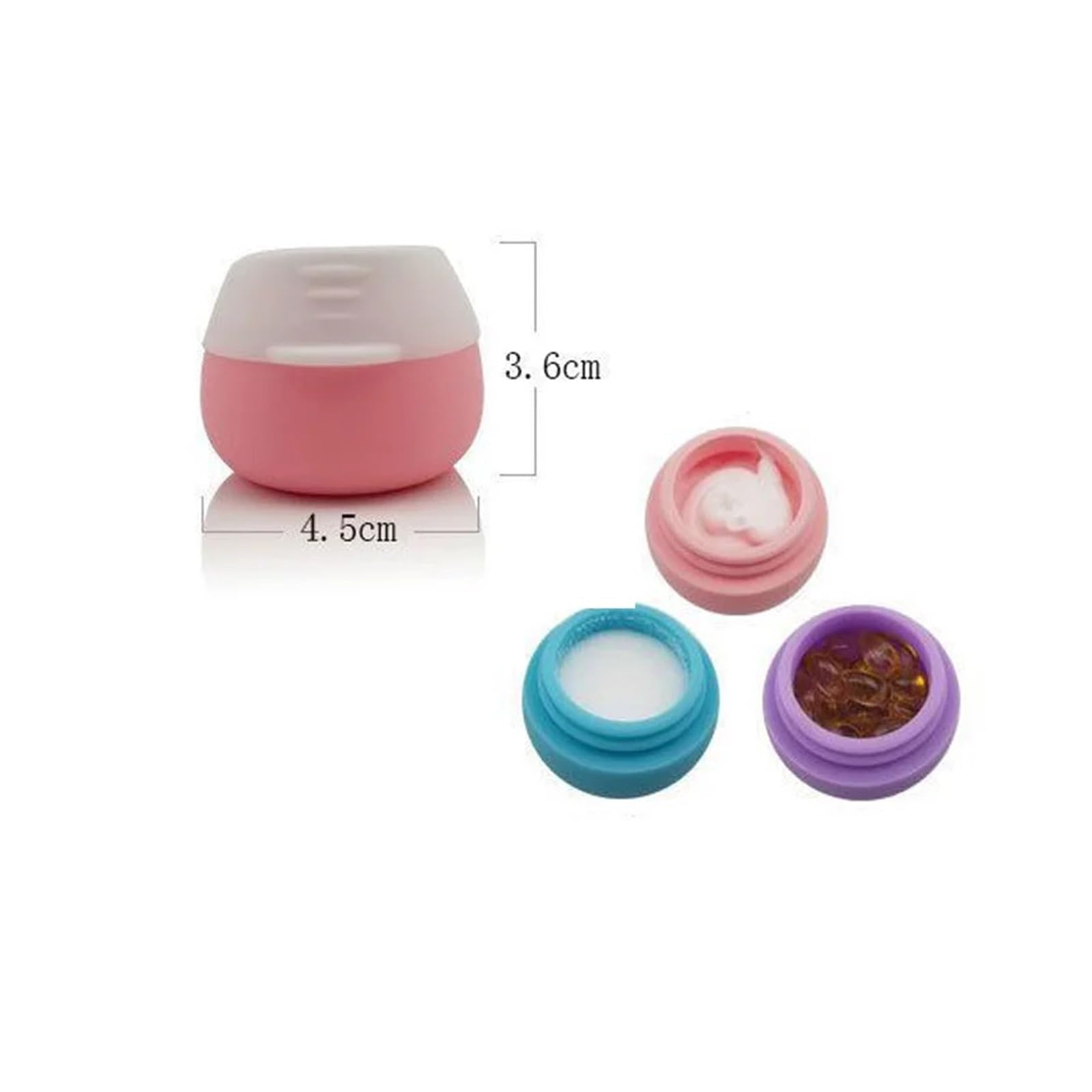 1/4 Stück 20 ml Silikon-Reiseglas | Silikon, auslaufsicher, nachfüllbar, tragbar, 20 ml, for den Reisegebrauch(7)