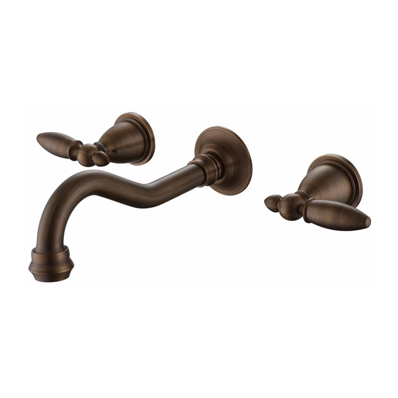 XJTNLB Wasserhahn Bad Vintage Waschbeckenarmatur Antik, Wasserhahn Zweigriffarmatur Wandmontage mit Schwenkbarer Auslauf