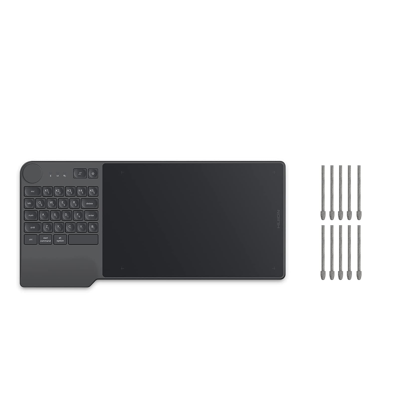 HUION Inspiroy Keydial KD200 Bluetooth 5.0 Wireless Graphics Drawing Tablet with Keyboard Dial 5 Cus