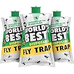 Luigi's World's Best Fly Catcher - Fly Trap Indoor Outdoor - Flies Catchers Outdoors - Garden Flies Catchers with Bait - Disposable Bags Traps - For Domestic and Commercial Use
