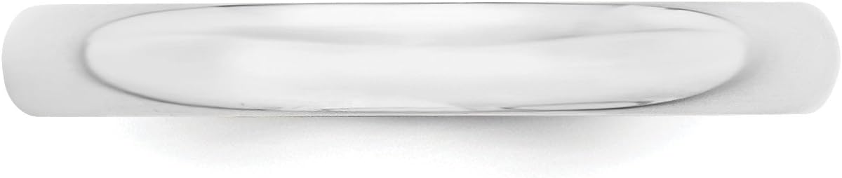 Wedding Bands for Couples - Solid 14k White Gold Ring, Half Round, Lightweight, Polished 3mm Wedding Bands for Women - Timeless Anniversary Ring