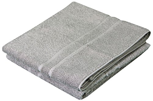 Gözze - Badvorleger 2er-Set, 100% Baumwolle, 50 x 70 cm - Silber