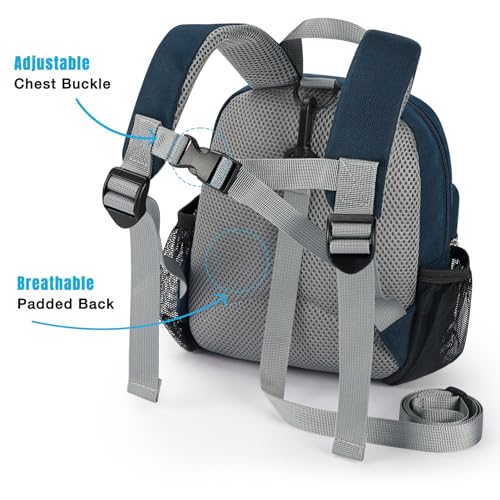 Image of STEAMEDBUN Toddler Backpack Leash - Anti-Lost Harness Backpack for Boys Girls 1-3 - Blue